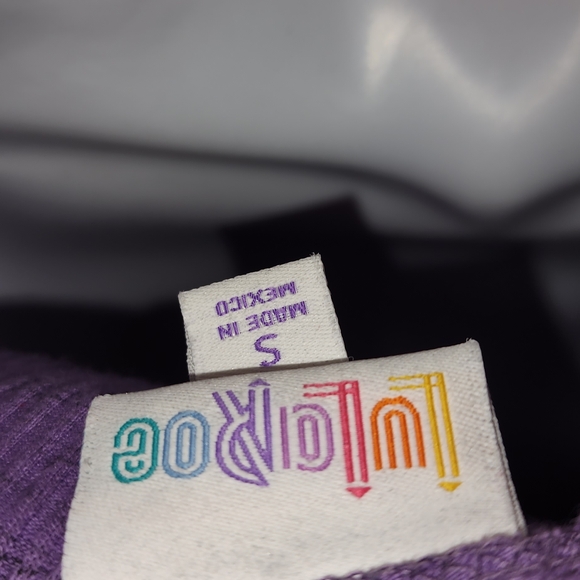 LuLaRoe Purple Bodycon Dress 3/4 Sleeve Crew Neck - Picture 3 of 3